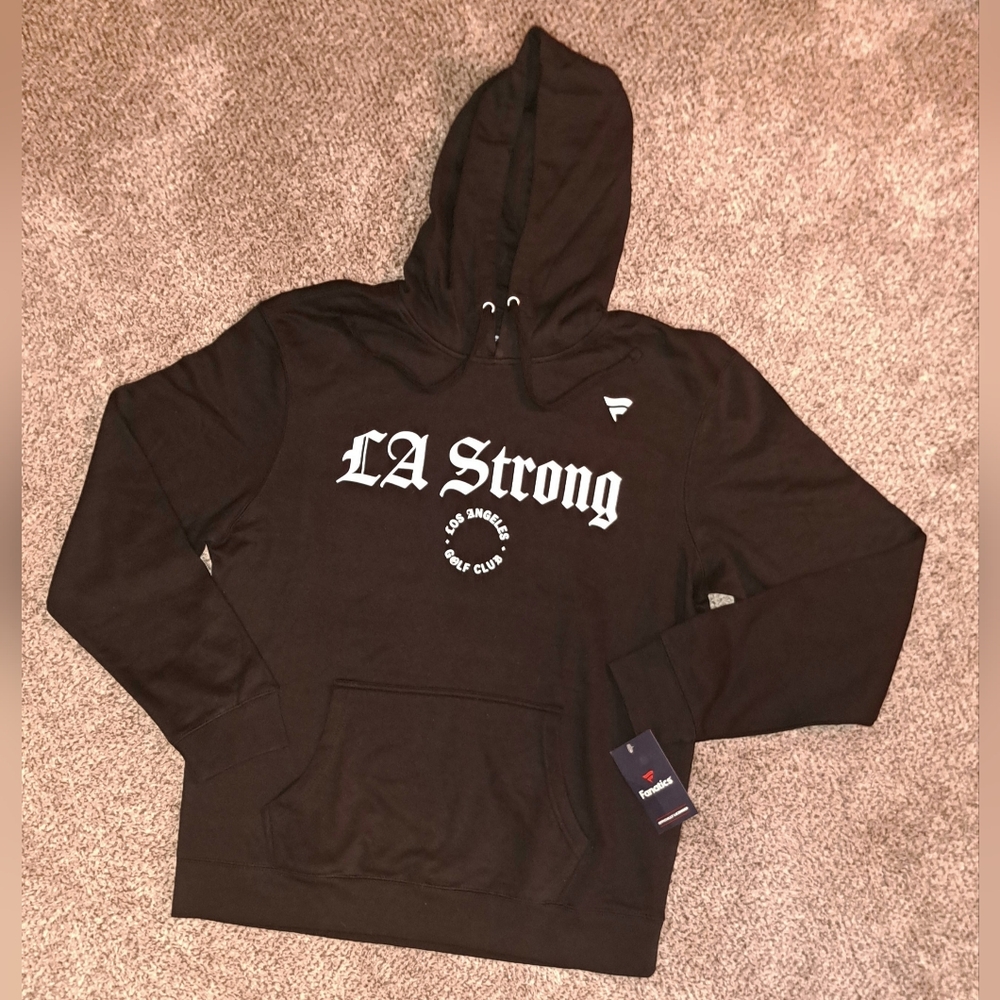 NWT Fanatics LA Strong LA Golf Club Black Hoodie Unisex Size Large